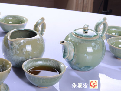 窯變多彩結(jié)晶釉茶具套裝 德化陶瓷的藝術(shù)珍品與高檔禮品之選